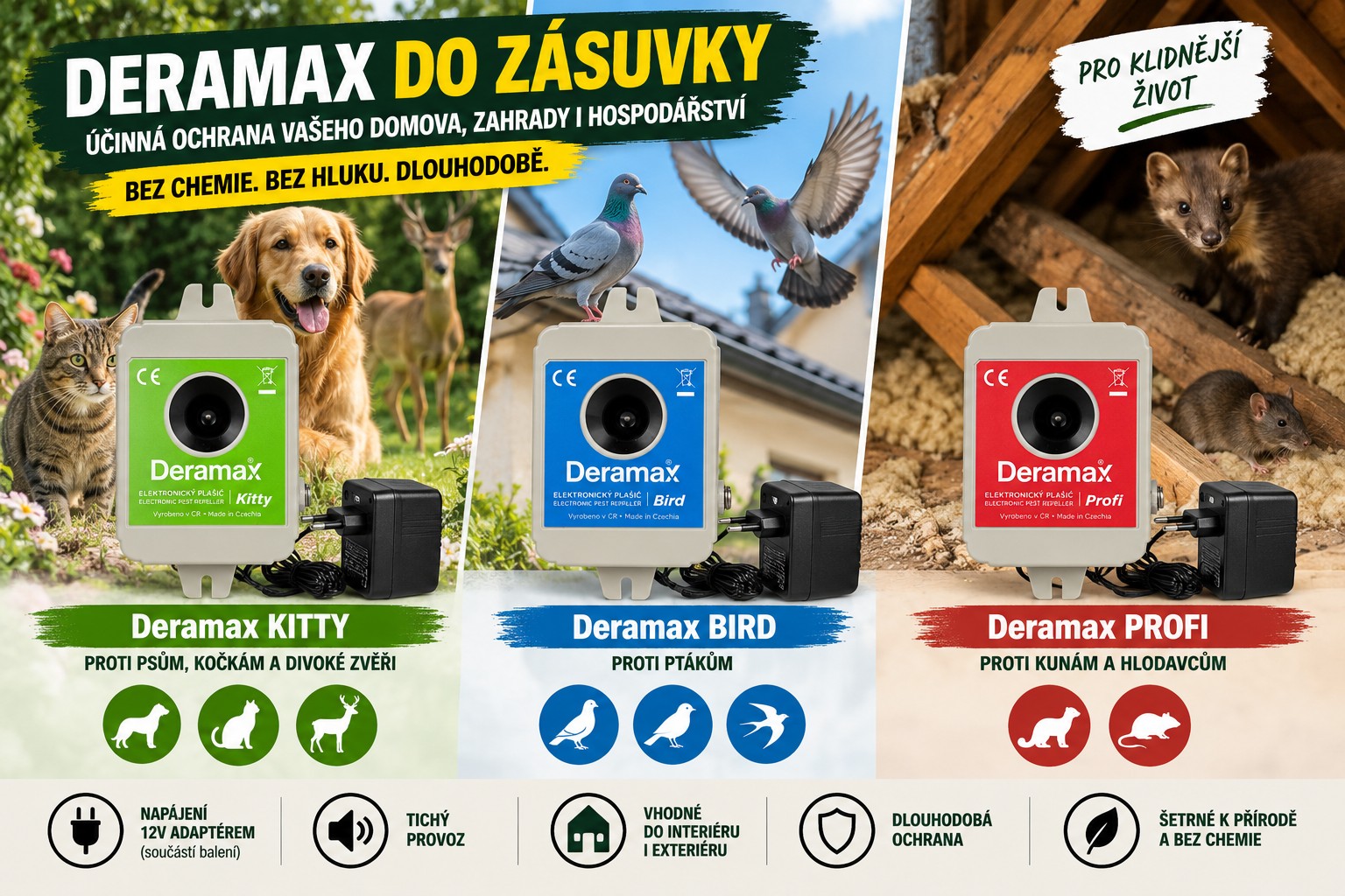 🔊 Odpuzovače Deramax do zásuvky: Který model vybrat?