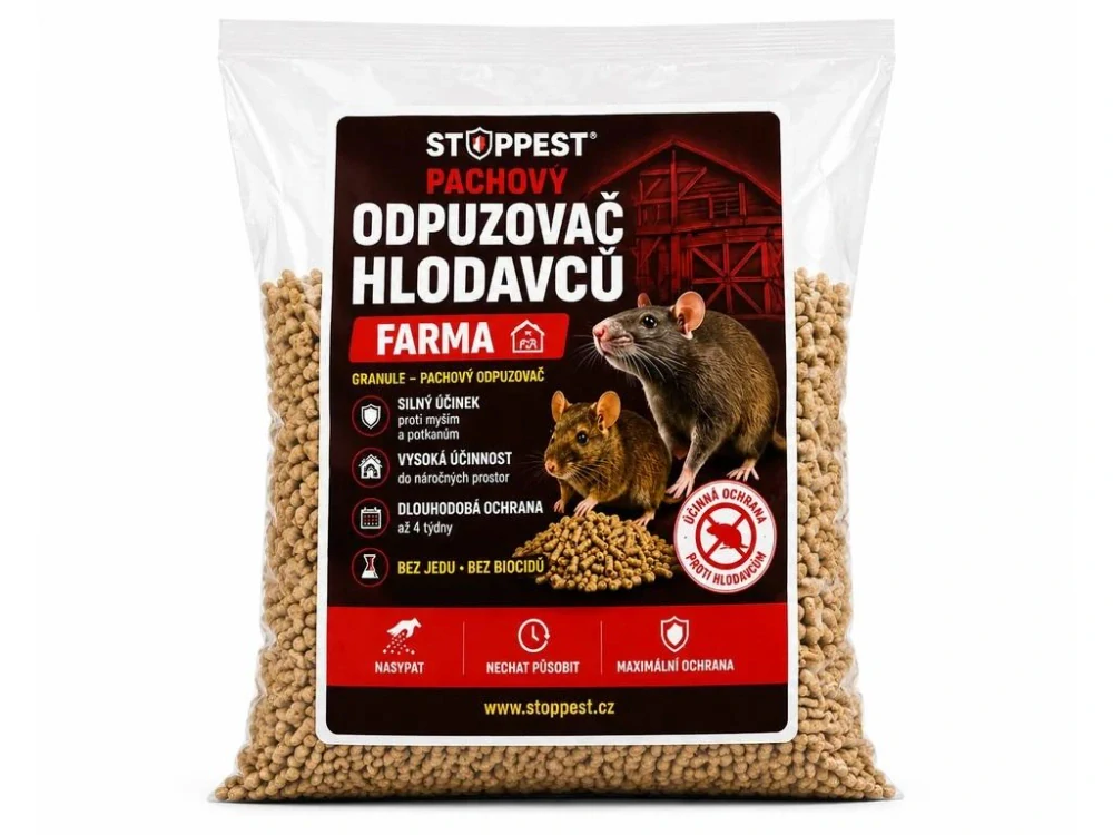Pachový odpuzovač hlodavců FARMA 850 g – granule proti myším a potkanům