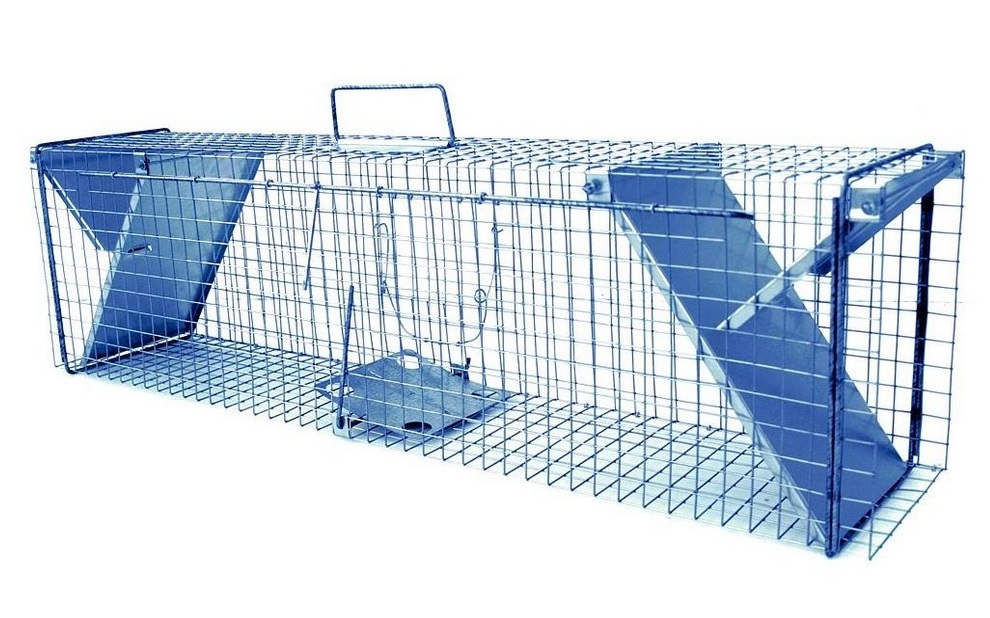Sklopec na kuny 102×20×27 cm – kompletní sada s granulemi a vábidlem