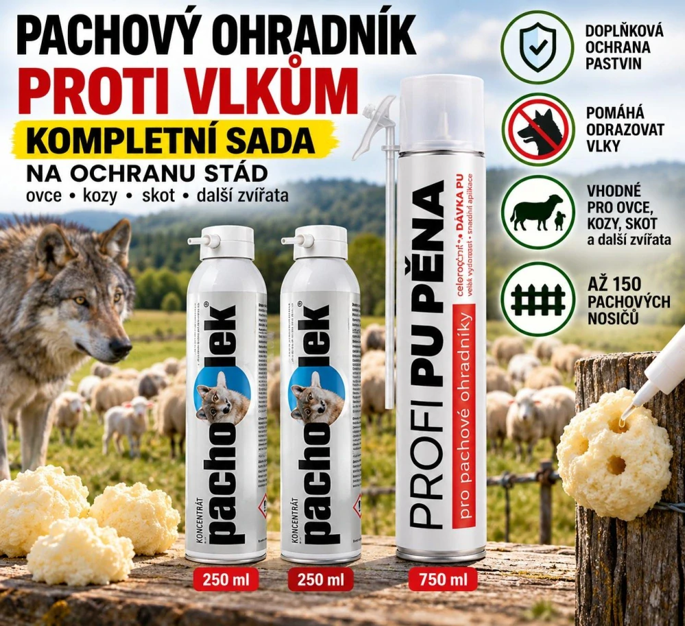 Pachový ohradník proti vlkům – kompletní sada na ochranu stáda
