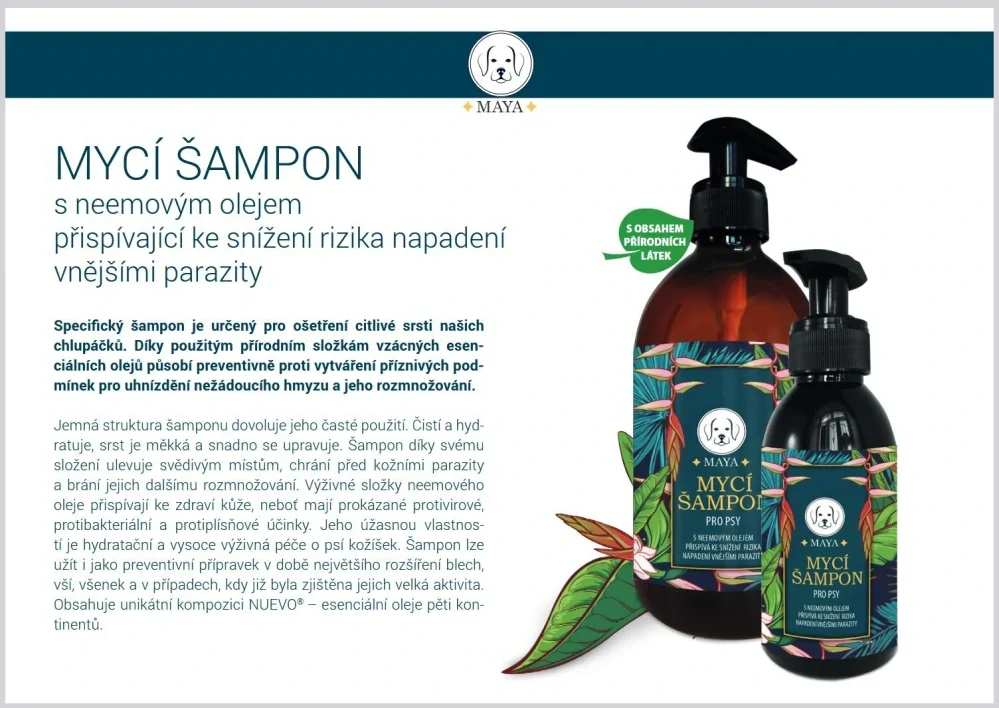 Mycí šampon pro psy MAYA 500 ml.