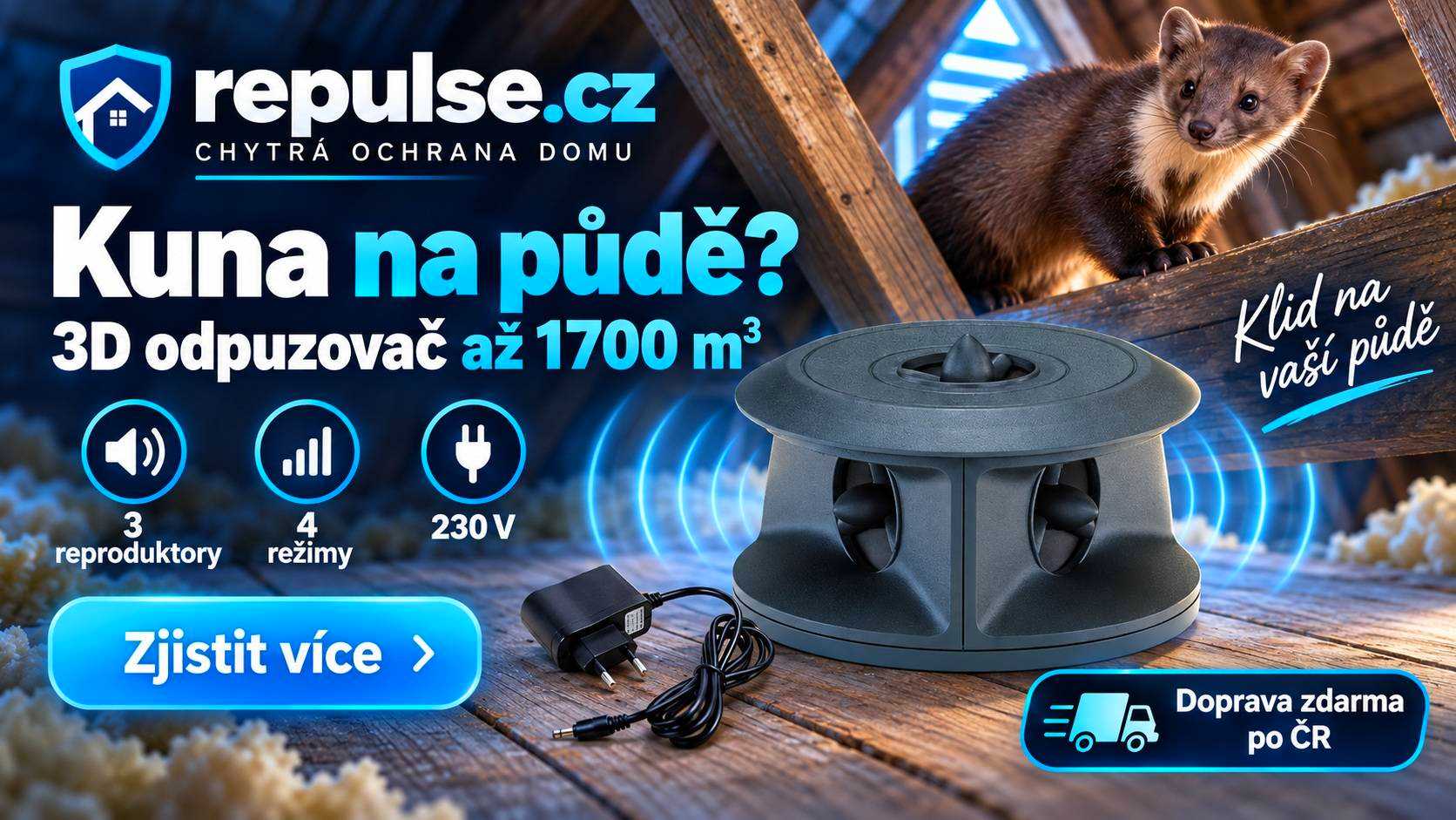3D odpuzovač kun a myší